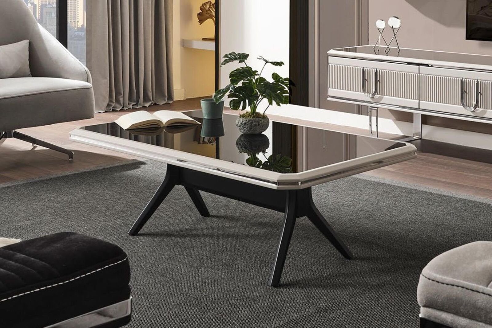 JVmoebel Couchtisch Tisch Beistell Tische Couch Modern Design Couchtisch Holztisch Glas