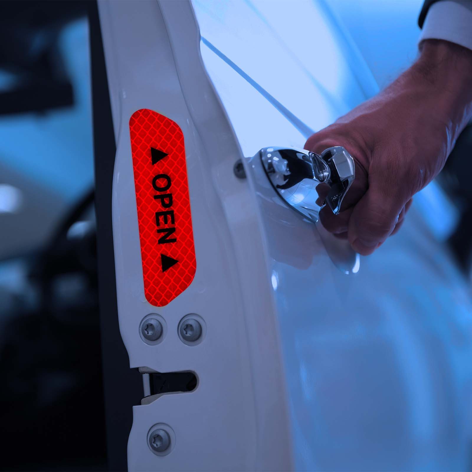 Adapter Universe Reflektor-Aufkleber 4x Auto Tür Reflektierende Warnung Aufkleber Sticker Rückstrahler
