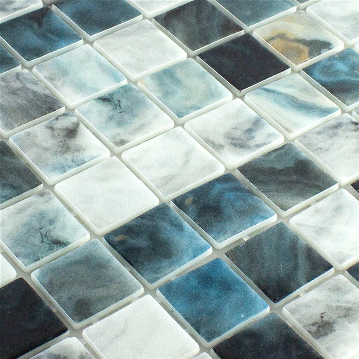 Mosafil Mosaikfliesen Glas Schwimmbad Pool Mosaik Fliesen Baltic 38x38 mm, Glas 31.600x31.600, grau-blau, Punktverklebt - Frostsicher - Wasserdicht - Wasserfest - Rutschfest