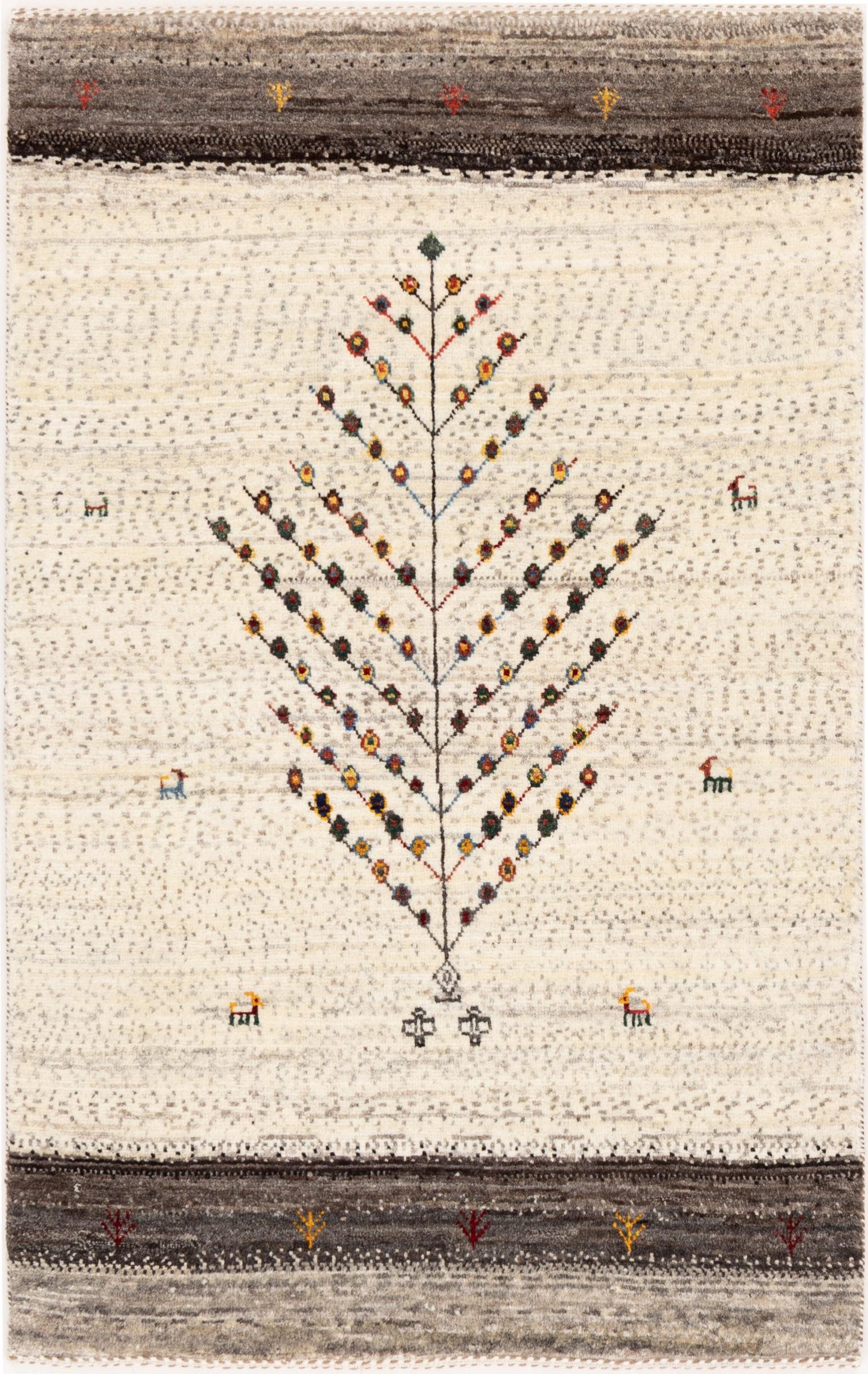 Nain Trading Orientteppich Perser Gabbeh Loribaft Natura 81x124 Handgeknüpfter Moderner, rechteckig, Höhe: 12 mm