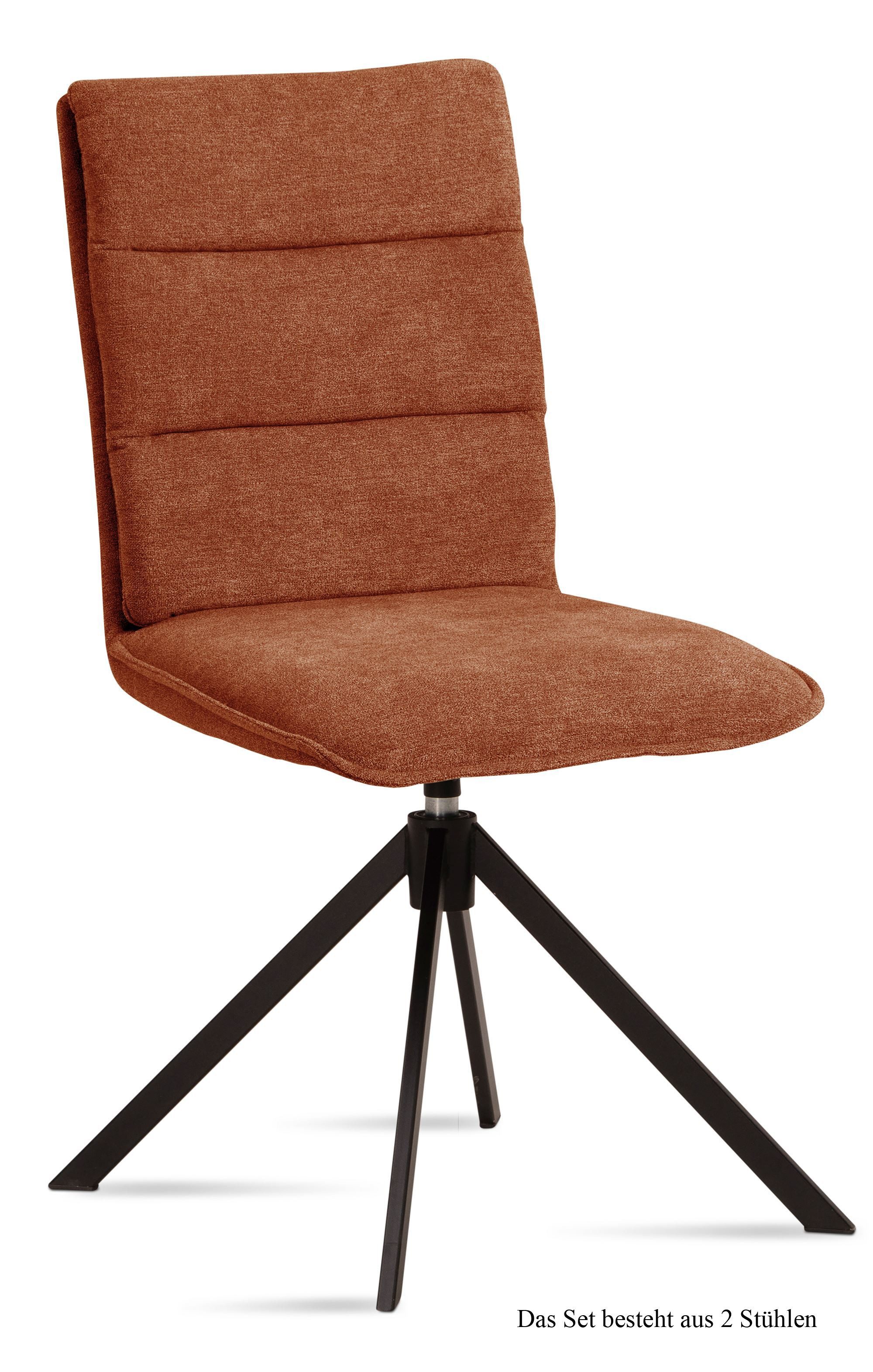 58 aufm Kessel Esszimmerstuhl Küchenstuhl drehbar (2er-Set) Dekava 47x92x60 Schwarz/Olivgrün (Lieferung bis Verwendungsstelle, 2 St), Stabiles Gestell aus Metall pflegeleichter Bezug aus Microfaser