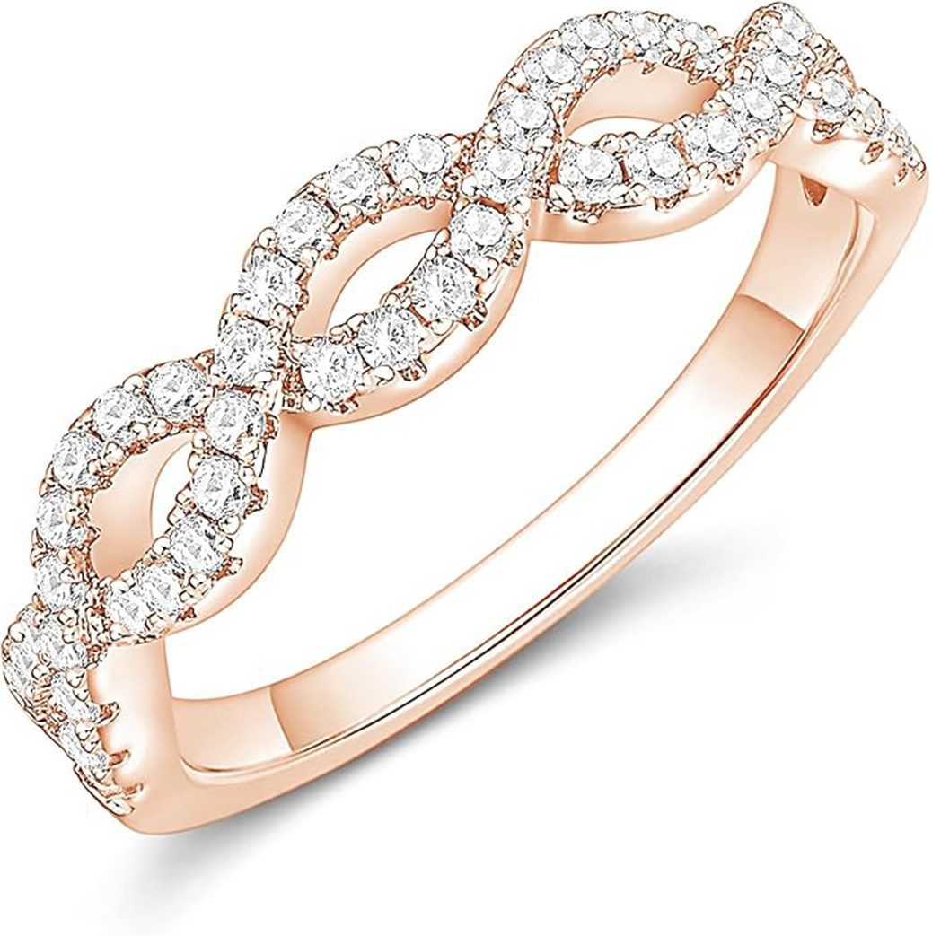 Jumpeak Verlobungsring 14K Weißgold/Gelbgold/Roségold, D/E, VVS/VS, Diamantring, Damenring, Liebes geschenk für sie, Geschenk tochter, Geschenk zur erstkommunion