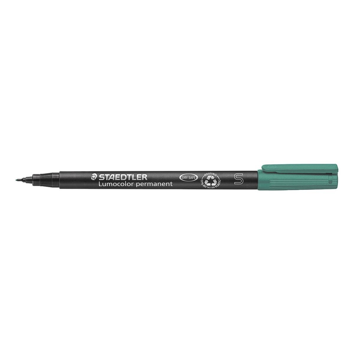 STAEDTLER Permanentmarker Lumocolor permanent S, (1-tlg), wisch- und wasserfest grün