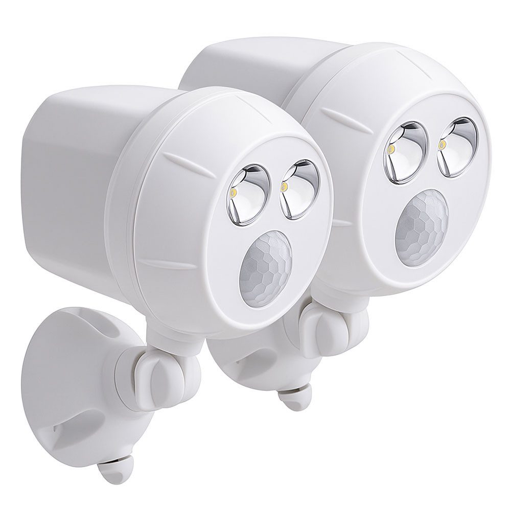 mrbeams LED Außen-Wandleuchte, LED-Leuchtmittel fest verbaut, Kaltweiß, Tageslichtweiß, Außenleuchte Wandlampe LED kaltweiß Bewegungsmelder IP66 2er Set