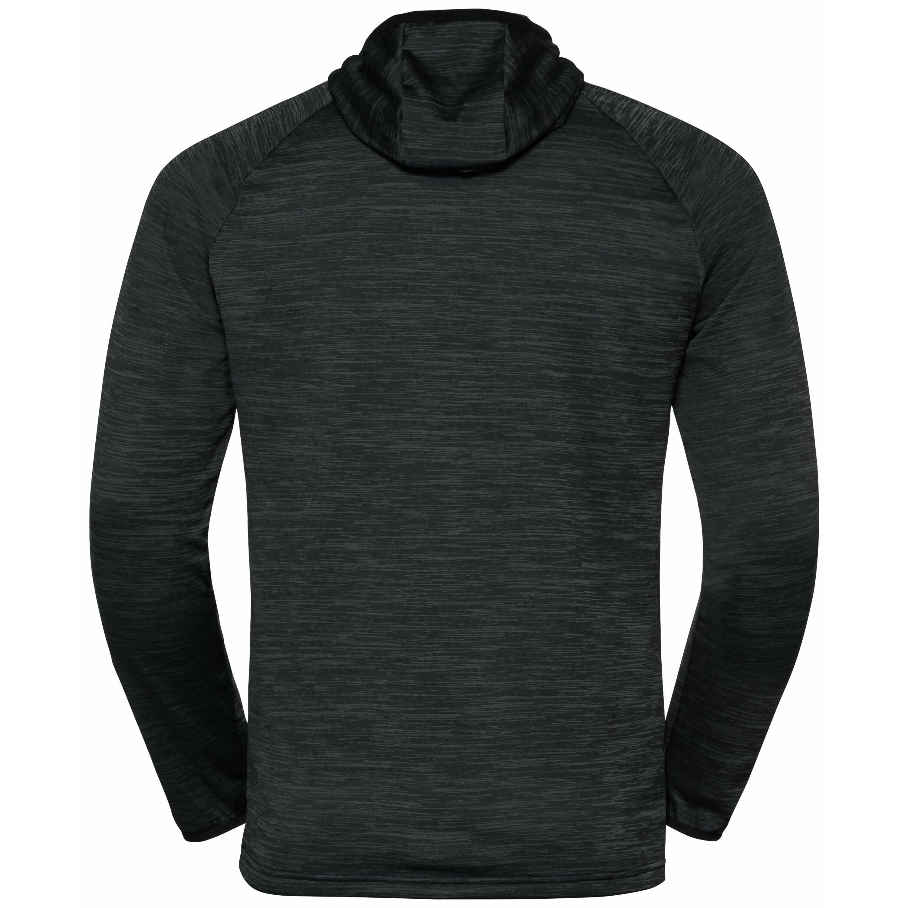 Kapuzenpullover Run Mid black Herren Easy Layer melange Odlo Hoody