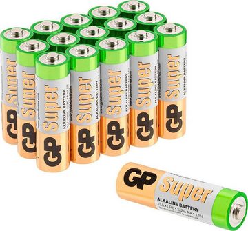 GP Batteries 16 Stück (8+8) AA Mignon Super Alkaline, 1,5V Batterie, (1,5 V, 16 St)