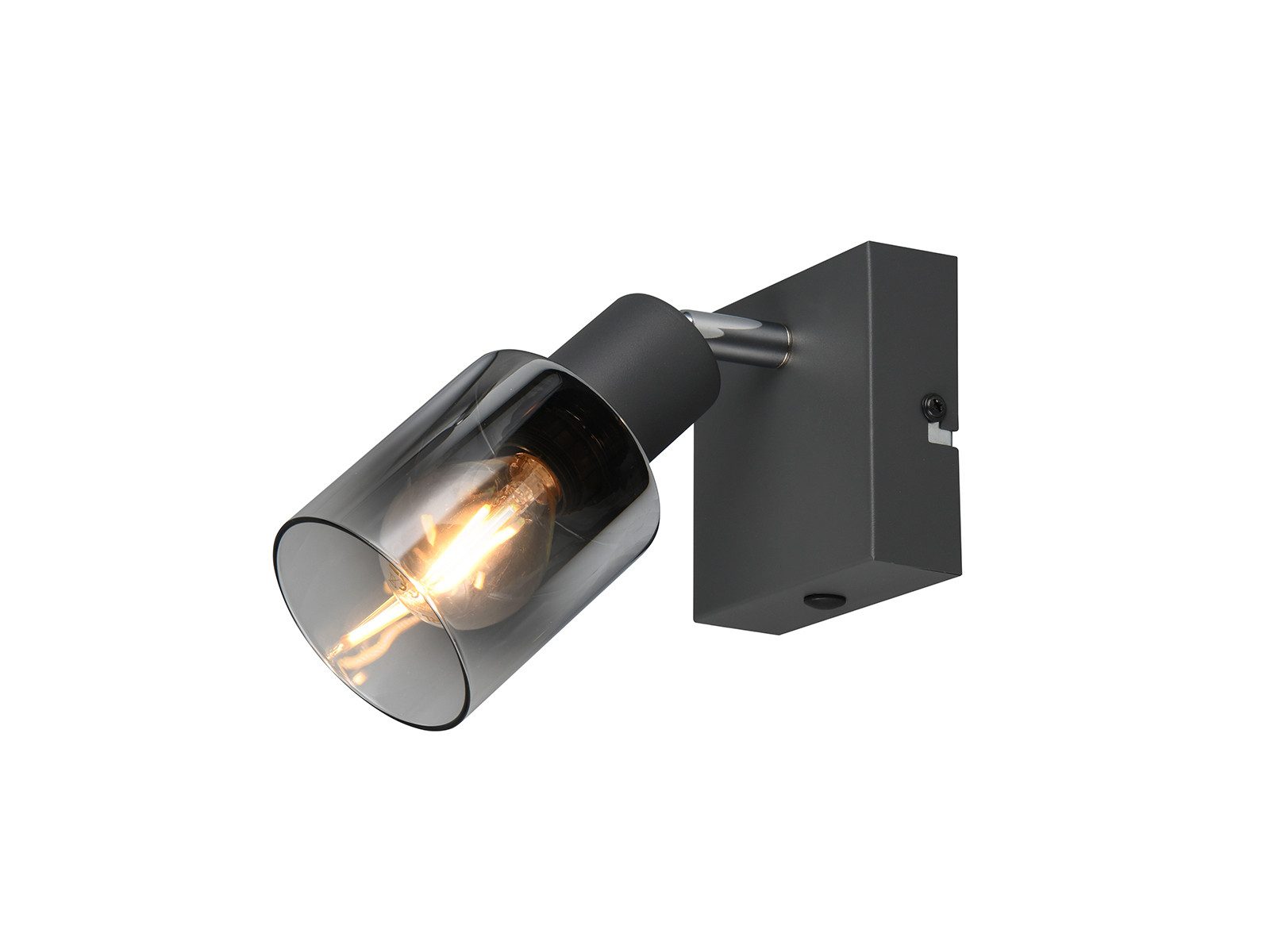 Reality Leuchten LED Wandstrahler mit Glas Lampenschirm Chrom, Höhe 9cm, Dimmfunktion, LED wechselbar, Warmweiß, kleine Wandleuchte schwenkbar, Strahler innen inkl. Leuchtmittel