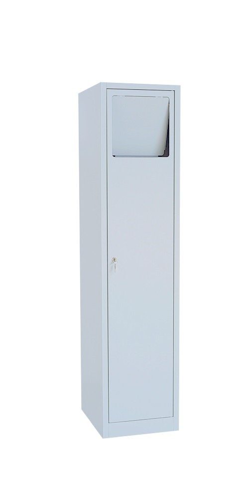 Steelboxx Wäschekorb Lüllmann® Wäschesammelschrank, 1800 x 600 x 500 mm (1 St), Komplett verschweißt und montiert - keine Montage erforderlich Korpus: RAL 7035 Lichtgrau/ Türen: RAL 7035 Lichtgrau