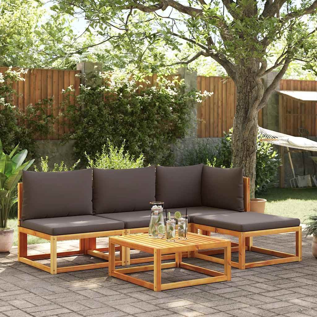 vidaXL Loungesofa Gartensofa ohne Armlehnen mit Kissen Holz & Seil, 1 Teile