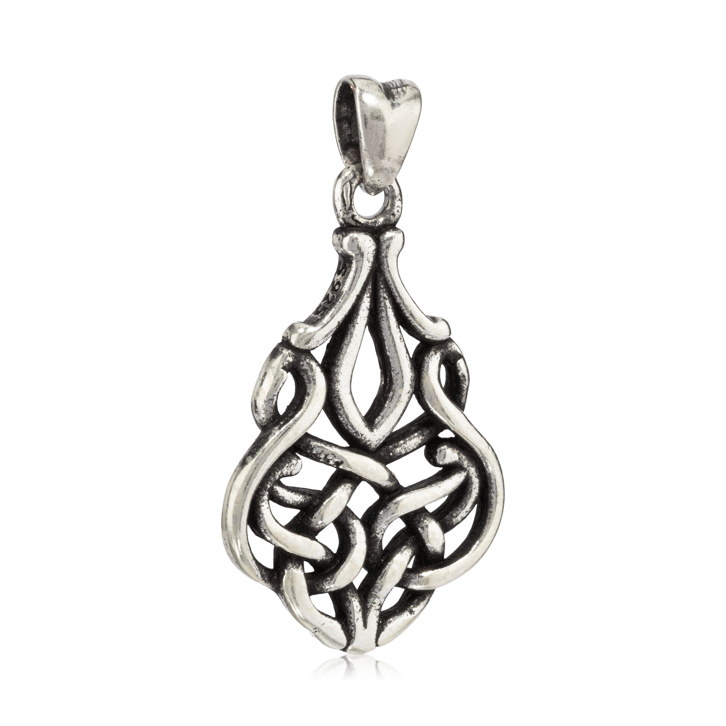 NKlaus Kettenanhänger Kettenanhänger Silber Kelten Silberschmuck Amule, für 925 2cm Damen 925 Silber Knoten Sterling