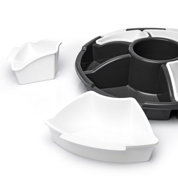 BigDean Servierschüssel 2x Snackschale Servierplatte Servierschalen Set mit Deckel Snackteller, Kunststoff, (2-tlg)