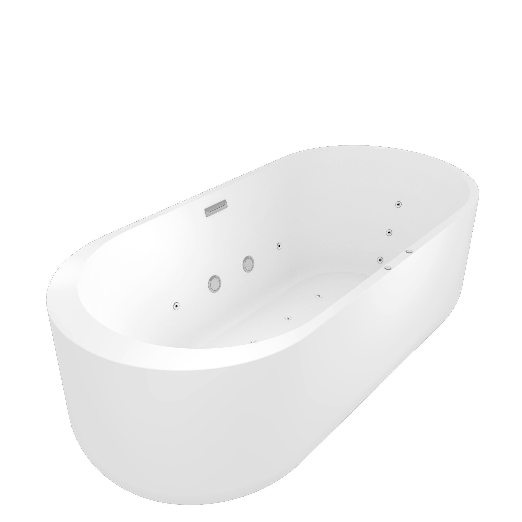 AcquaVapore Whirlpool-Badewanne freistehende Badewanne Wanne F26 170x80cm Whirlpool Luft & Wasser, (1-tlg), mit Ablaufgarnitur