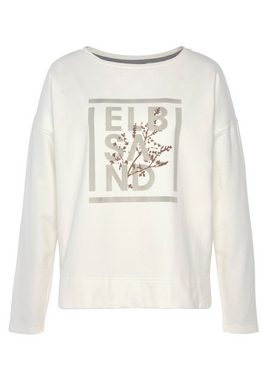 Elbsand Sweatshirt mit Frontprint, sportlicher Sweater aus elastischer Baumwolle