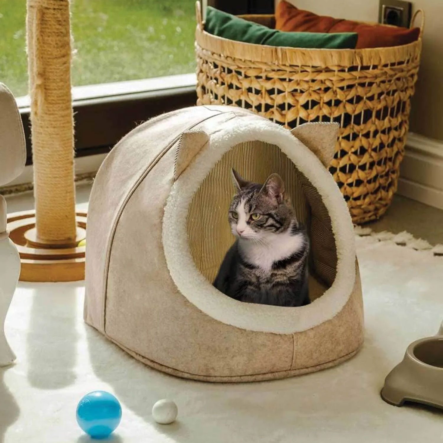 Jungengel Katzenzelt Katzenhöhle Katzenbett Katzenliege Hundehöhle Hundebett Tierbett