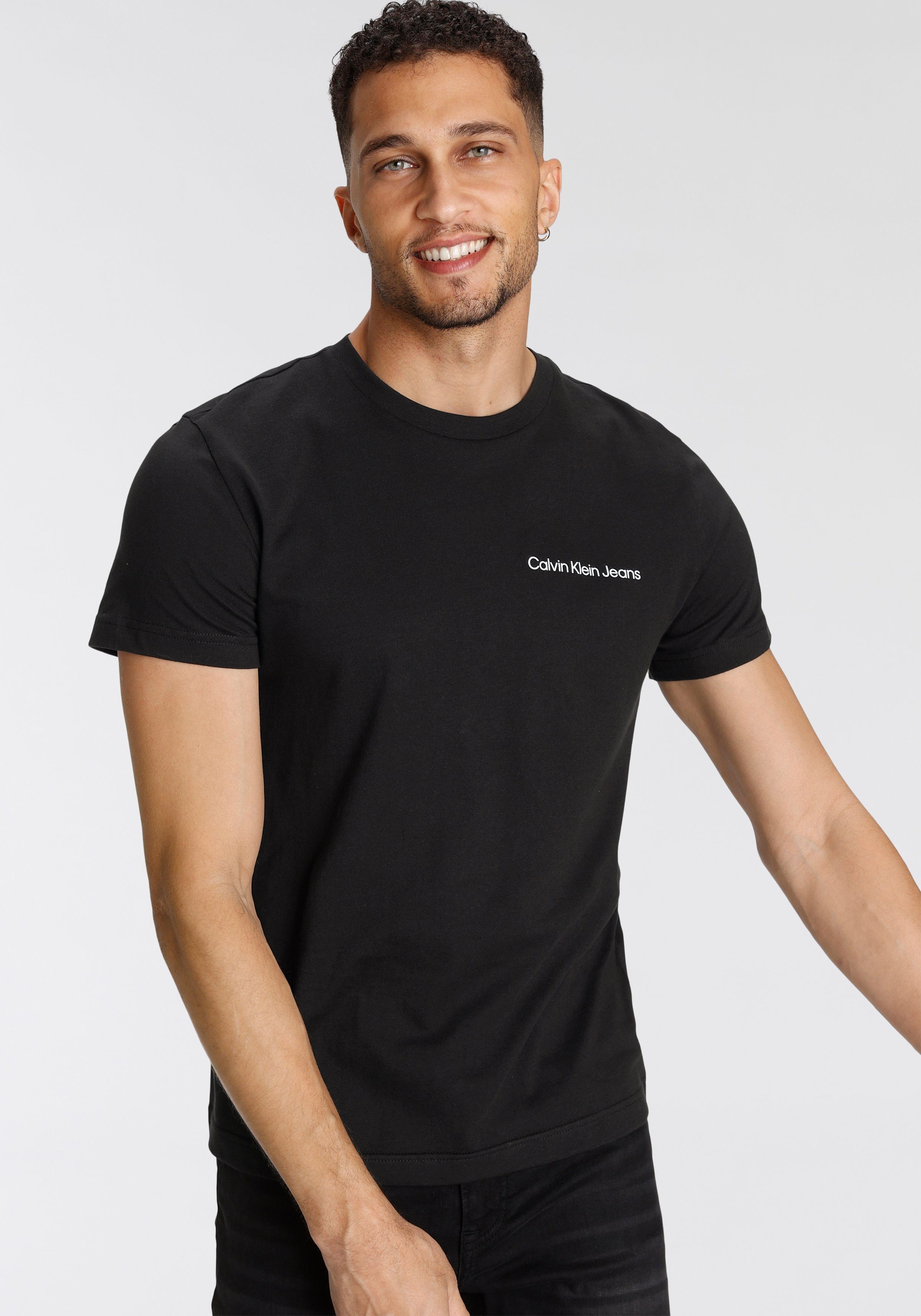 Calvin Klein Jeans T-Shirt CHEST INSTITUTIONAL SLIM TEE Ck Black | T-Shirts