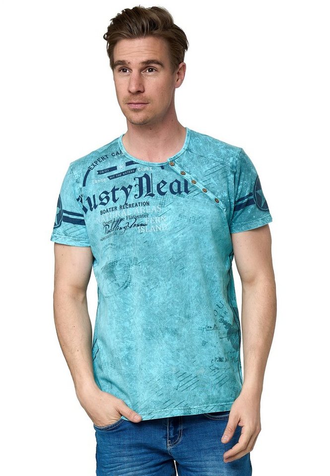 Rusty Neal T-Shirt mit coolem Logo-Print, Dank klassischem  Rundhalsausschnitt bequemer Sitz