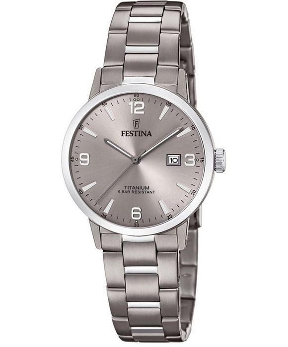Festina Quarzuhr Festina Damen Uhr F20436/2 Elegant Titan (Armbanduhr) Damen Armbanduhr rund Titanarmband silber