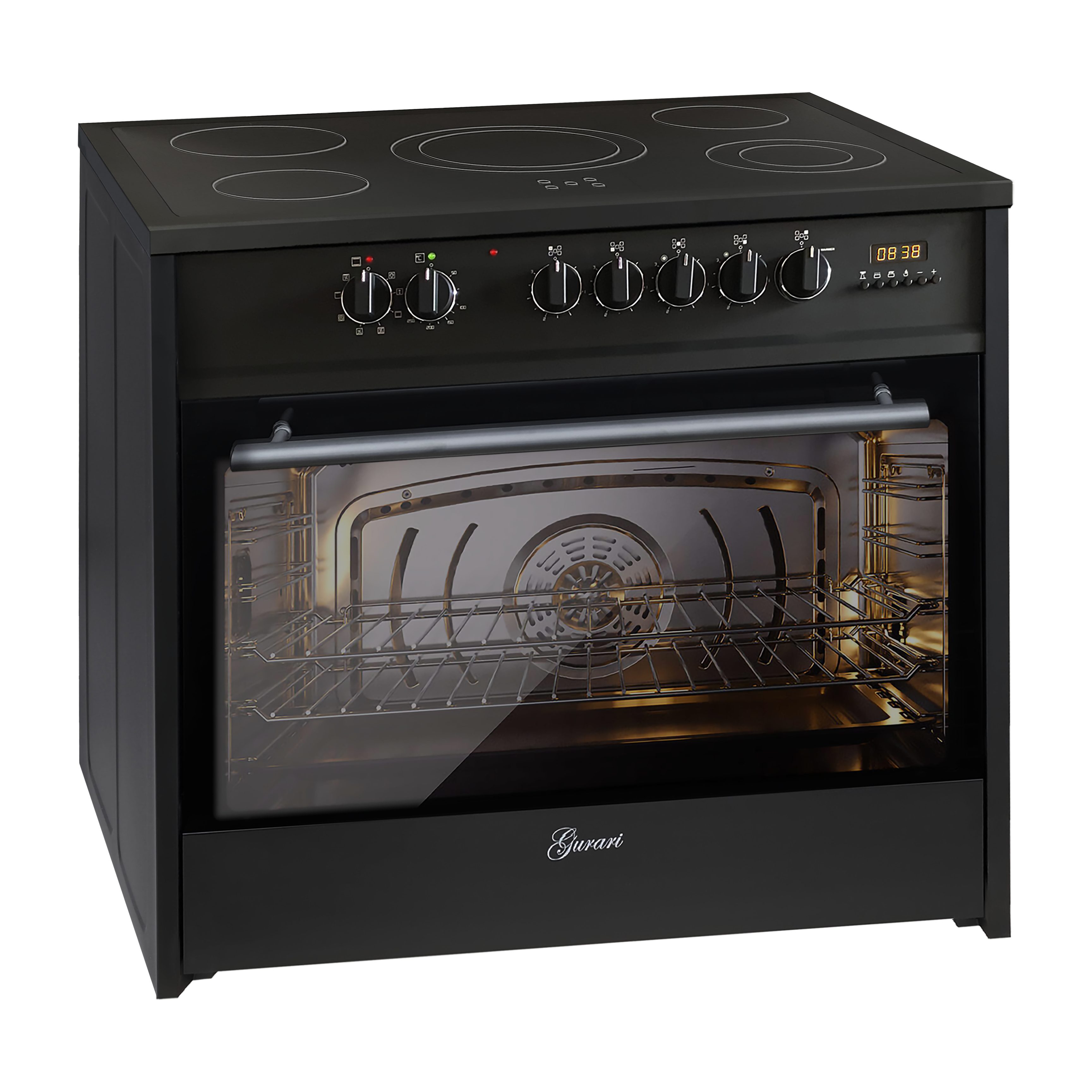 GURARI Elektro-Standherd GCH E 912 BL, Elektro Standherd GCH E 912 BL 90 cm Range Cooker 121 L, mit 1-fach-Teleskopauszug, Elektro Standherd 90 cm/ Schwarz/ Range Coocker / 121L