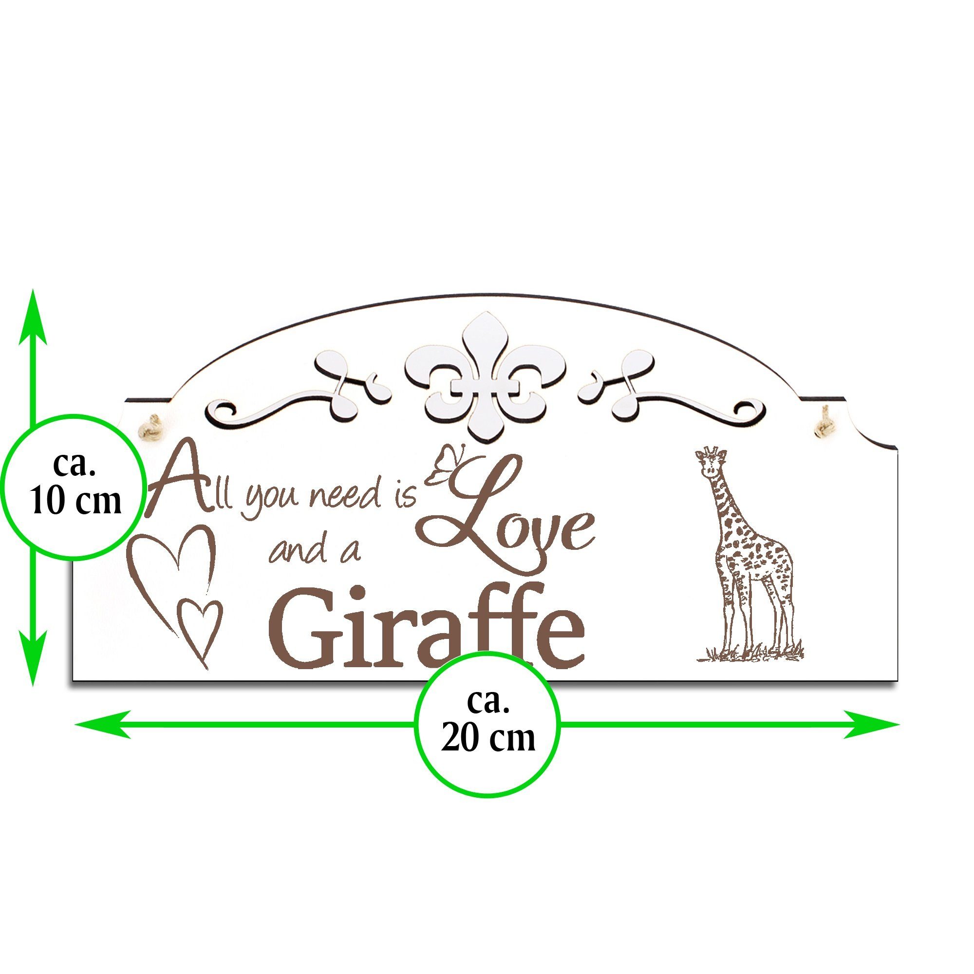 Gras Love All 20x10cm Giraffe Deko Dekolando Hängedekoration you is need auf