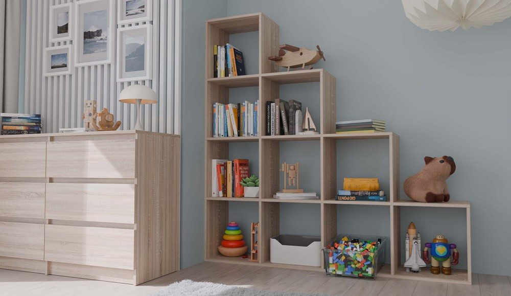 Raumhirsch Furniture Standregal Würfelregal, Standregal, Bücherregal mit 10 Fächern, Maße 153 x 30 x 153 cm, einfache Montage, Viel Stauraum & viele Farbvarianten