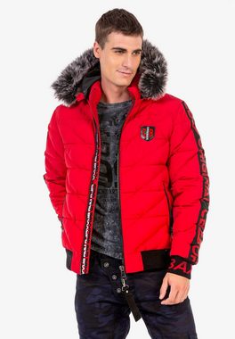 Cipo & Baxx Steppjacke mit tollem Kunstfellbesatz