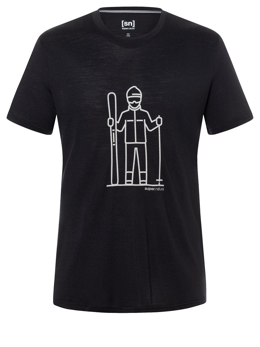 T-Shirt funktioneller Grey Black/Feather Jet SUPER.NATURAL SKIEUR Merino M T-Shirt Merino-Materialmix TEE