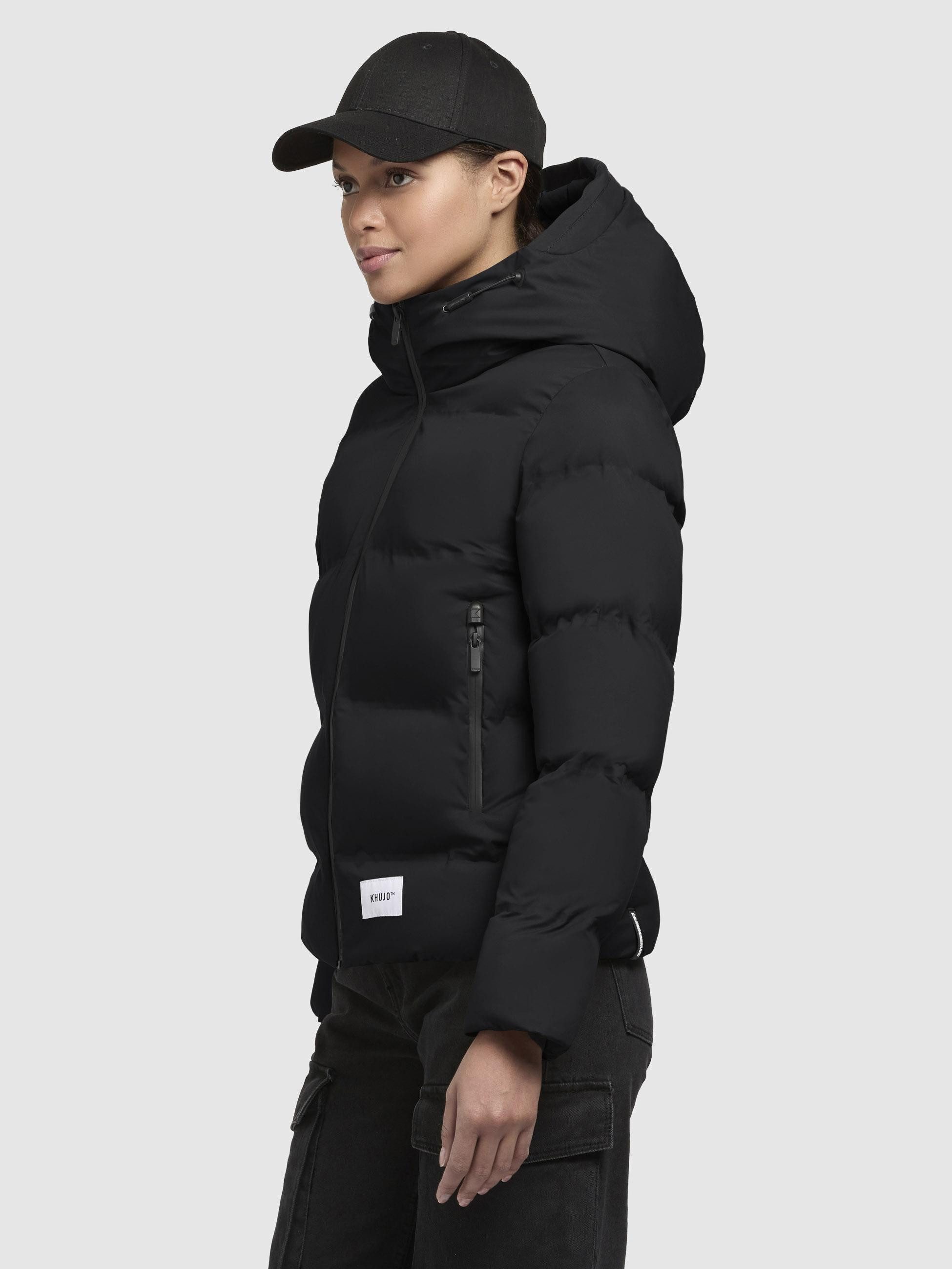khujo Winterjacke Liev-YM Warme gesteppte Damen Kapuzenjacke