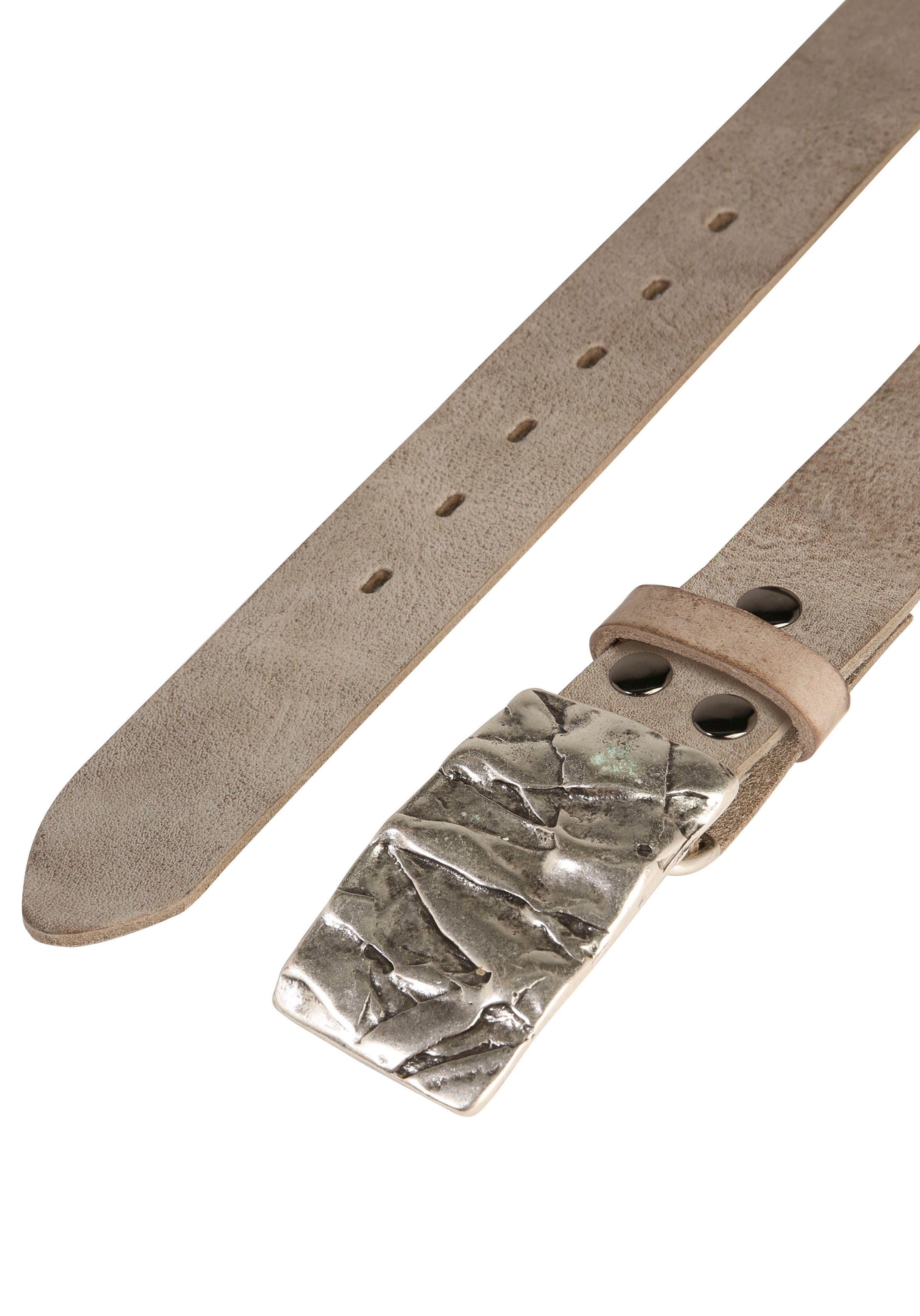 RETTUNGSRING by 019° »Felswand Schließe Ledergürtel mit showroom austauschbarer Silber«