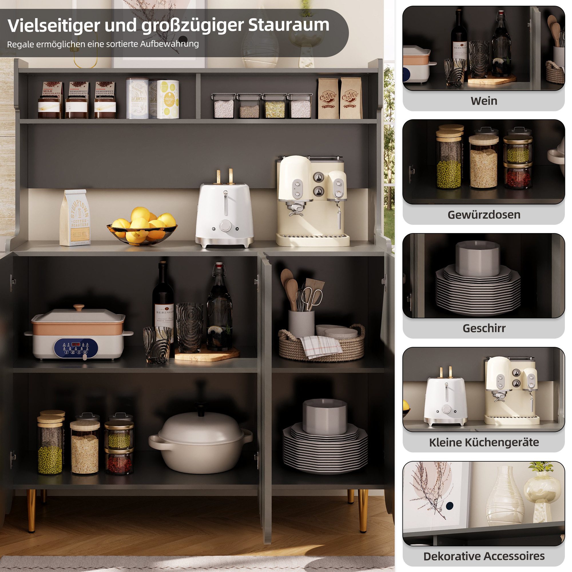Gotagee Sideboard offenes Ablageregal Schränke Esszimmer günstig online kaufen