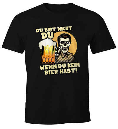 MoonWorks Print-Shirt Herren T-Shirt Du bist nicht du wenn du kein Bier hast Fun-Shirt Spruchshirt lustig Saufen Party Moonworks® mit Print