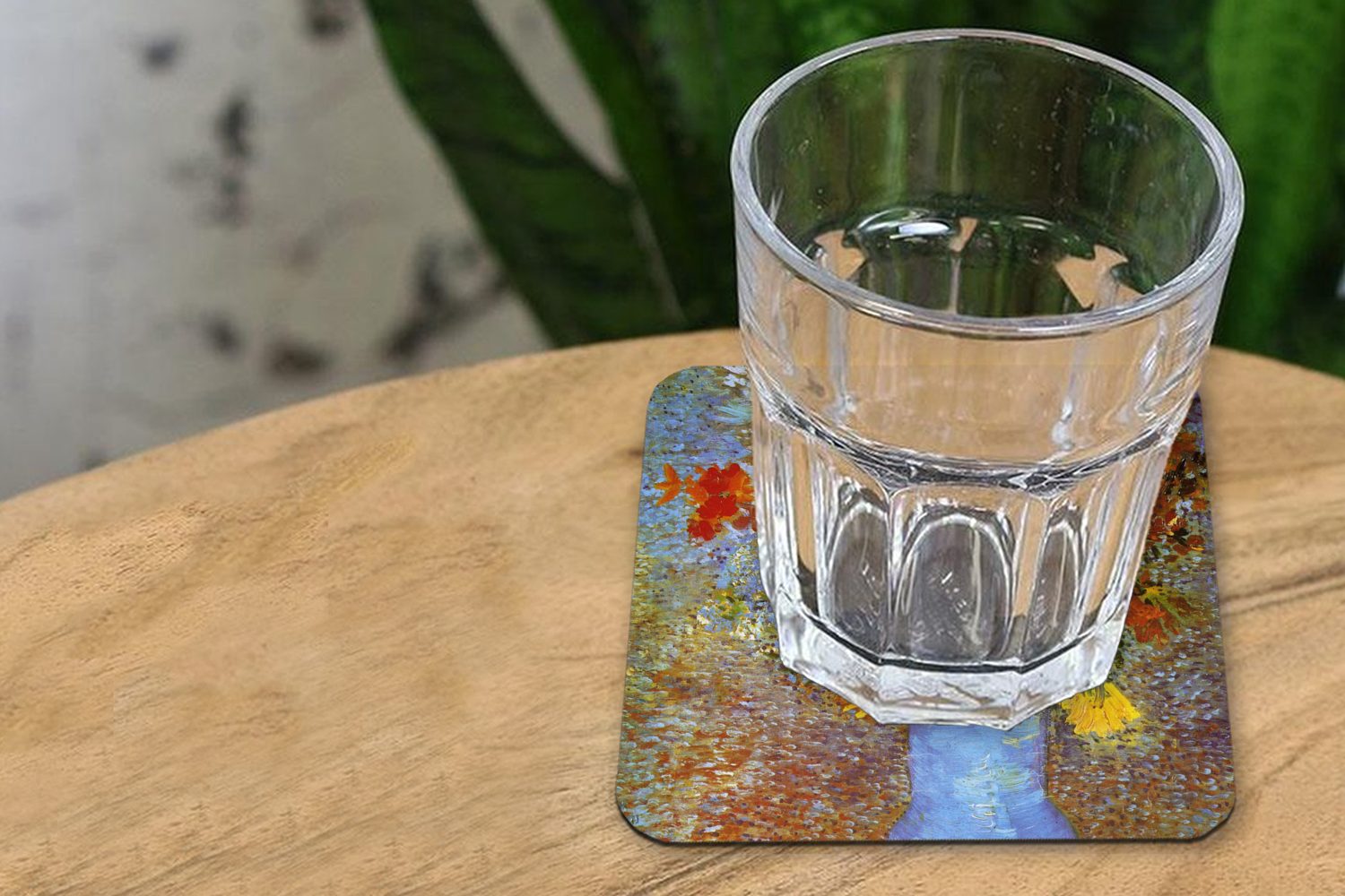 MuchoWow 6-tlg., und Glasuntersetzer Gogh, Tischuntersetzer, Glasuntersetzer, für Gläser, Korkuntersetzer, Vincent Vase Untersetzer, Anemonen von Tasse Gänseblümchen Zubehör van Gemälde - mit