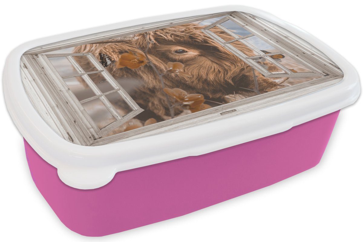- Highlander Kunststoff, Insekten, Scottish Lunchbox Brotdose Mädchen, Erwachsene, (2-tlg), Kunststoff MuchoWow Brotbox rosa Snackbox, - Kinder, Ansicht für
