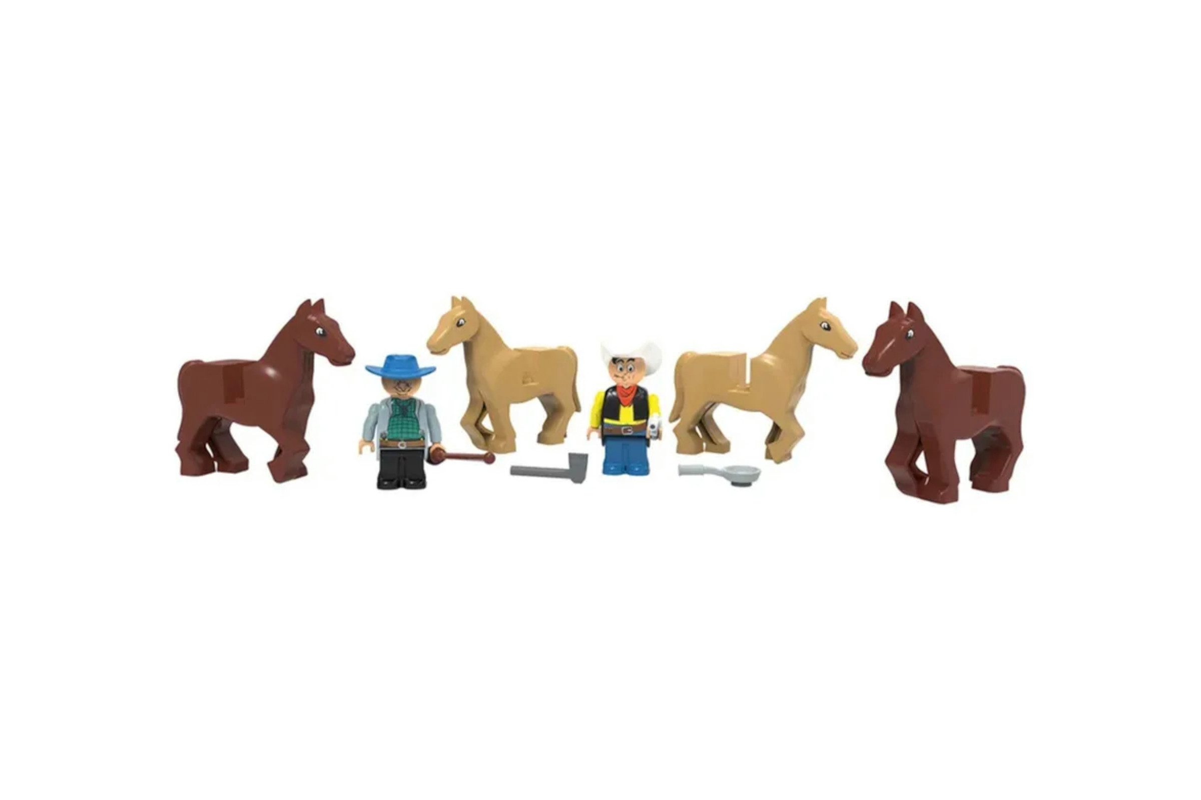 Playtive Lucky Luke Postkutsche 239 Teile handelsübliche Klemmsteine Kompatibel Spielbausteine, (Klemmbaustein-Set, 239 St., 239-teiliges Spielset), Kompatibel mit allen handelsüblichen Klemmsteinen