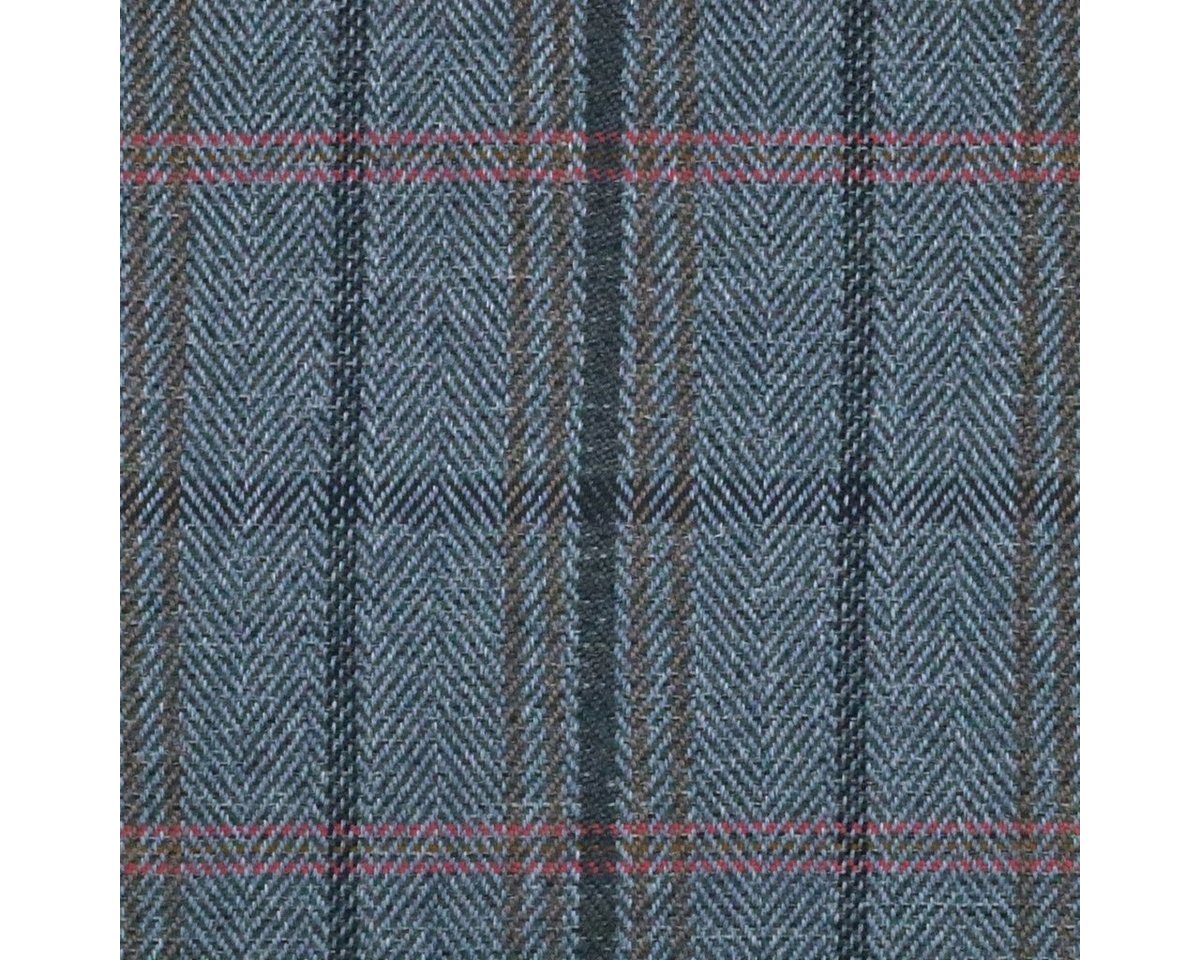 Thumbnail - Stofferia Stoff Polsterstoff Wolloptik Fischgrat Karo Maipo Blau, Breite 140 cm, Meterware