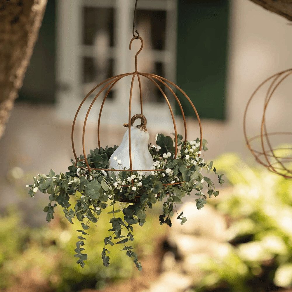 Home-trends24.de Dekohänger Kugel Rost Metall Garten Wohnzimmer Hänger Deko Ø 25 cm