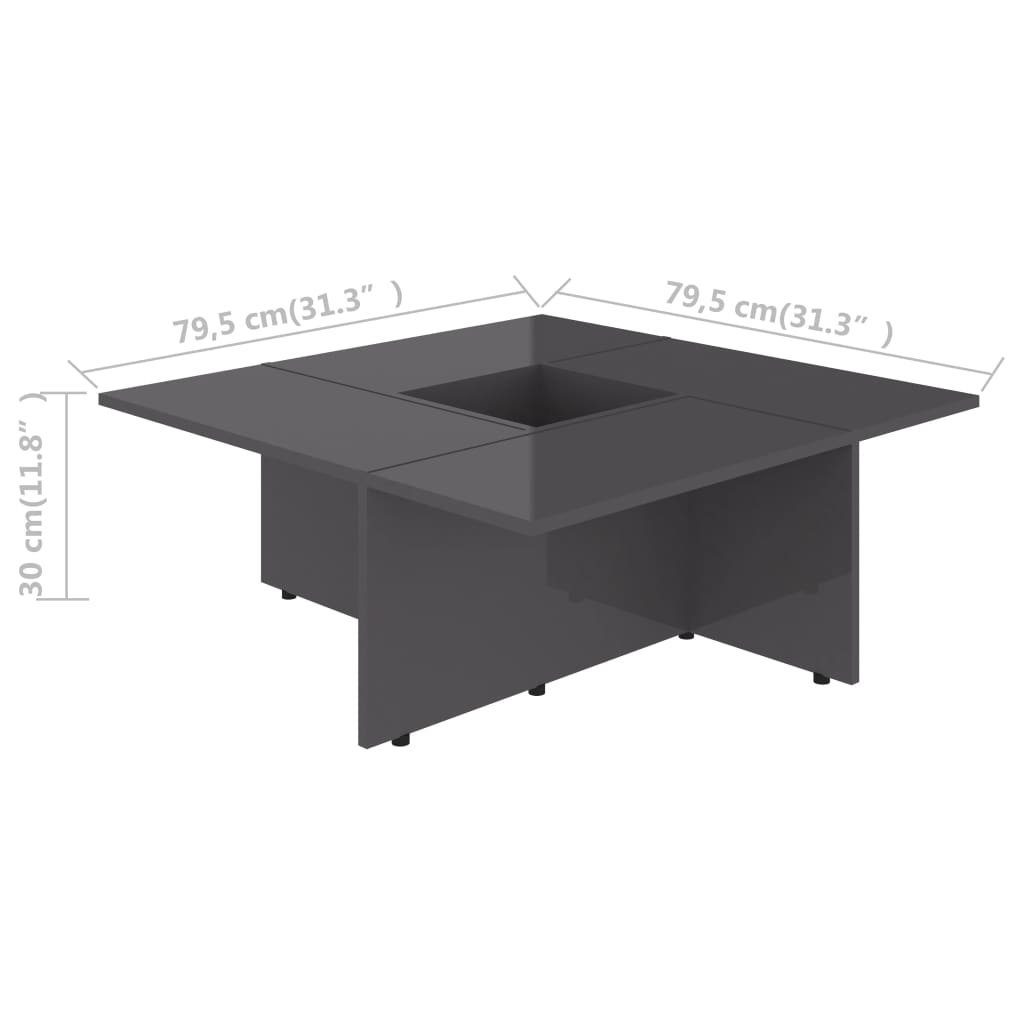 Couchtisch furnicato Hochglanz-Grau cm Spanplatte 79,5x79,5x30