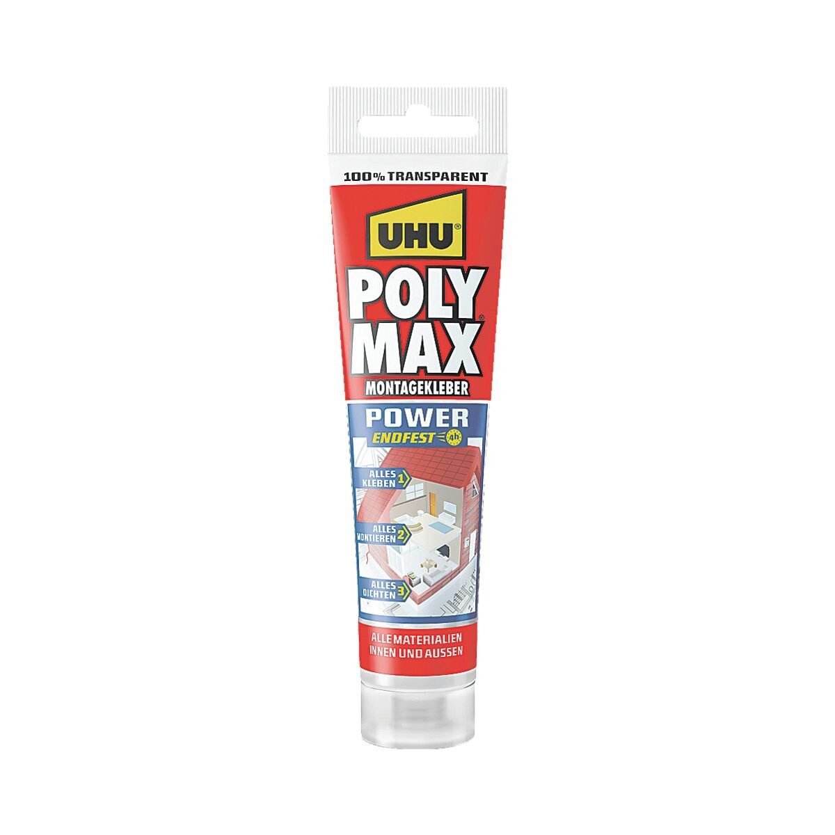UHU Montagekleber Poly Max Glasklar Express, 115 g