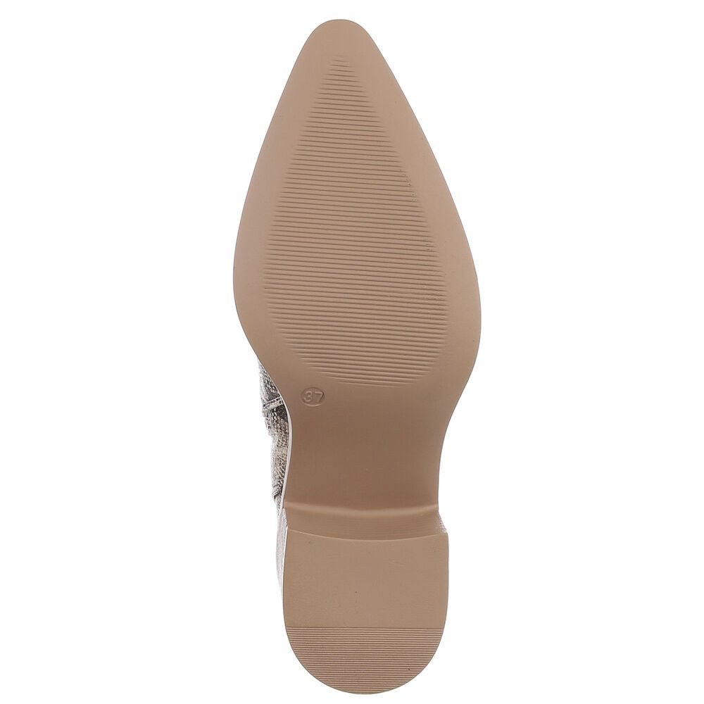 Ital-Design Eleganter Ankle-Stiefel aus strukturiertem Material für Damen Westernstiefelette (90542941) Blockabsatz Stiefeletten in Gold