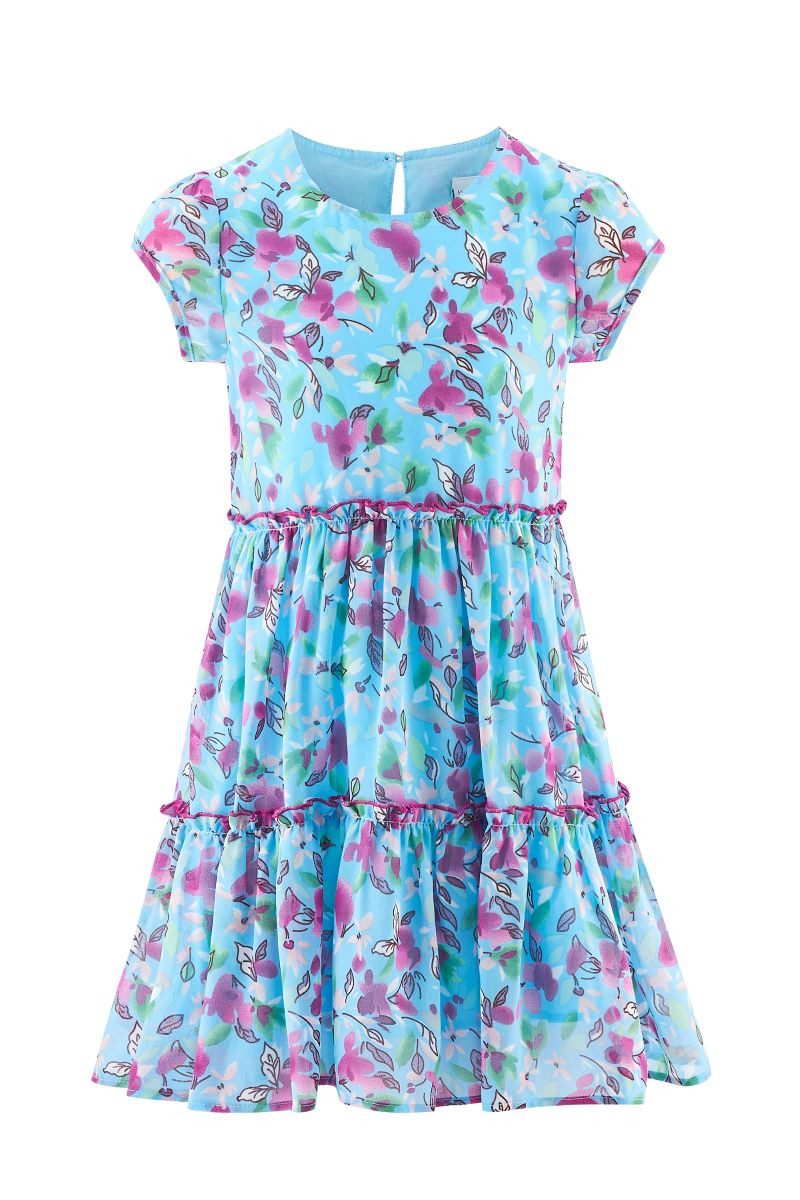 happy girls Chiffonkleid Chiffonkleid kurzarm Blumenmuster (1-tlg) Blumenmuster