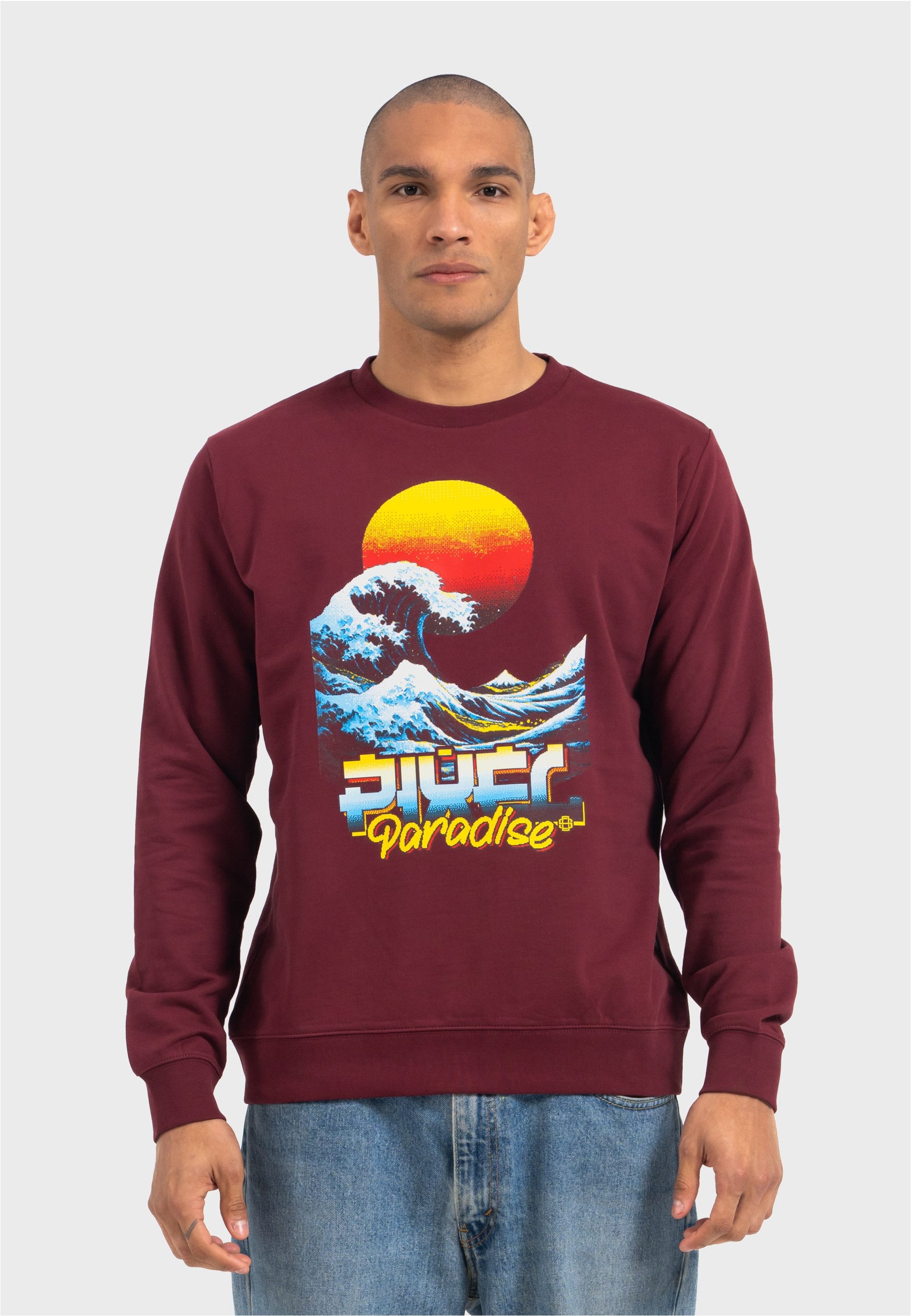 Oldskull Sweatshirt Retro Pixel Wave Logo Graphic im zeitlosen Retro-Design mit Vintage-Print