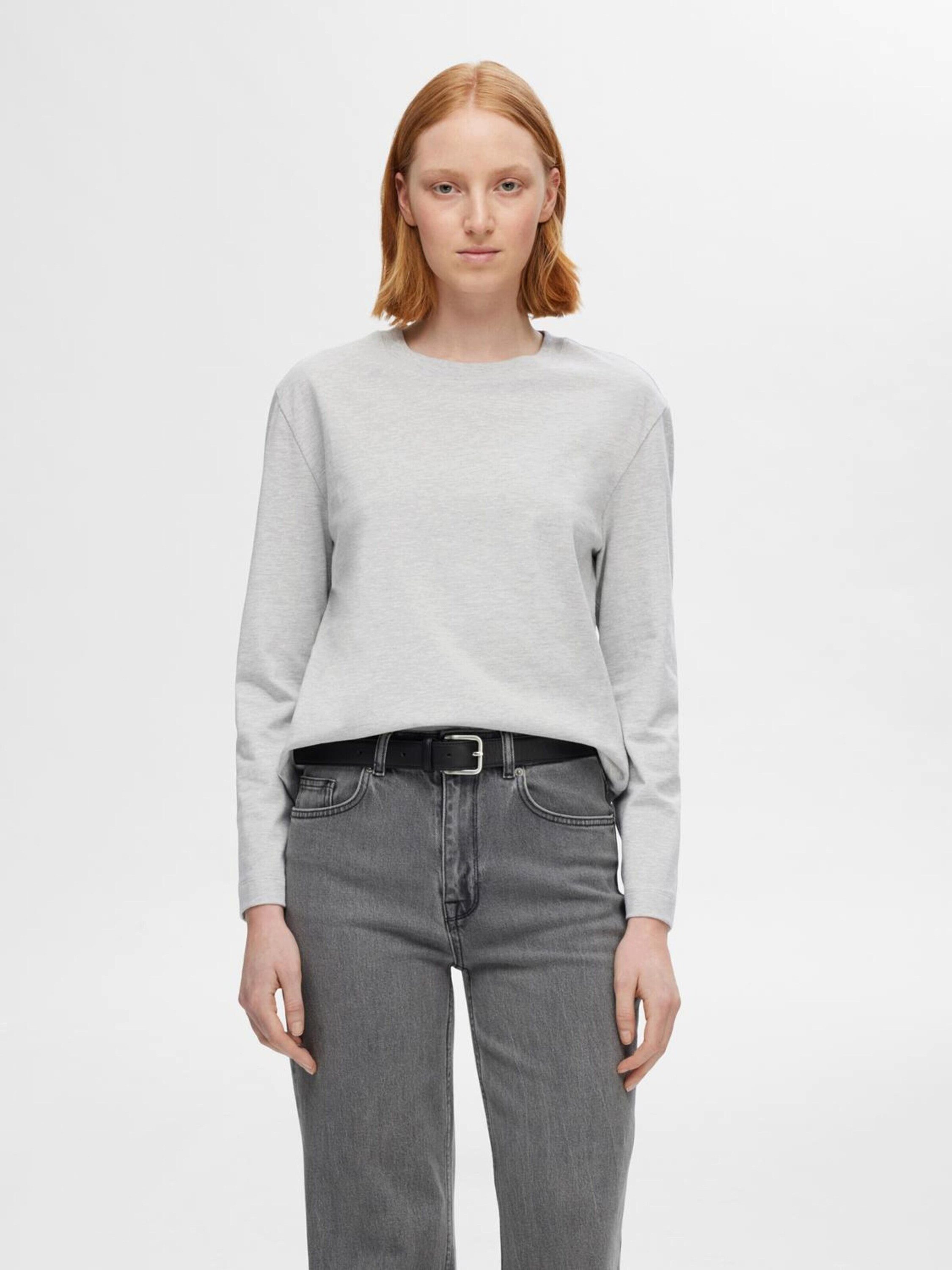 Selected Langarmshirt Essential (1-tlg) Plain/ohne Details günstig online kaufen
