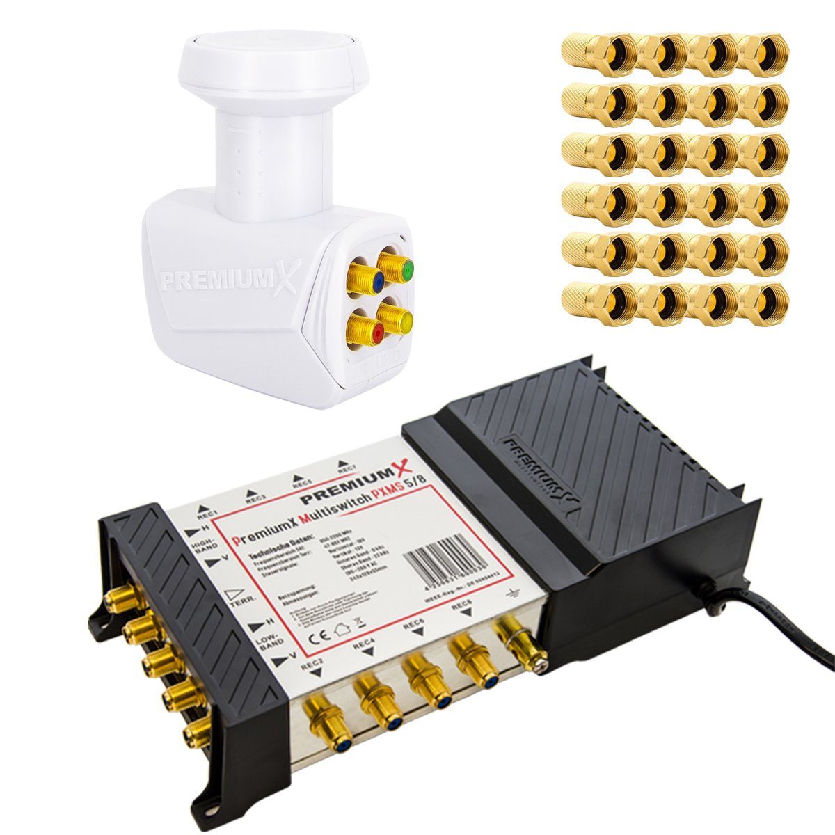 SAT-Multischalter Satellit Multischalter 5/8 Multiswitch mit Quattro LNB in Weiß
