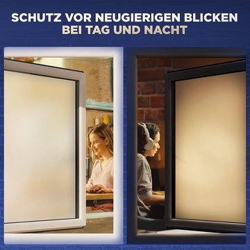 HELDENHAFT Sichtschutzfolie Fensterfolie Blickdicht - Milchglasfolie - Badfenster Sichtschutz, selbstklebende Fensterfolie, blickdicht, Sichtschutzfolie Fenster