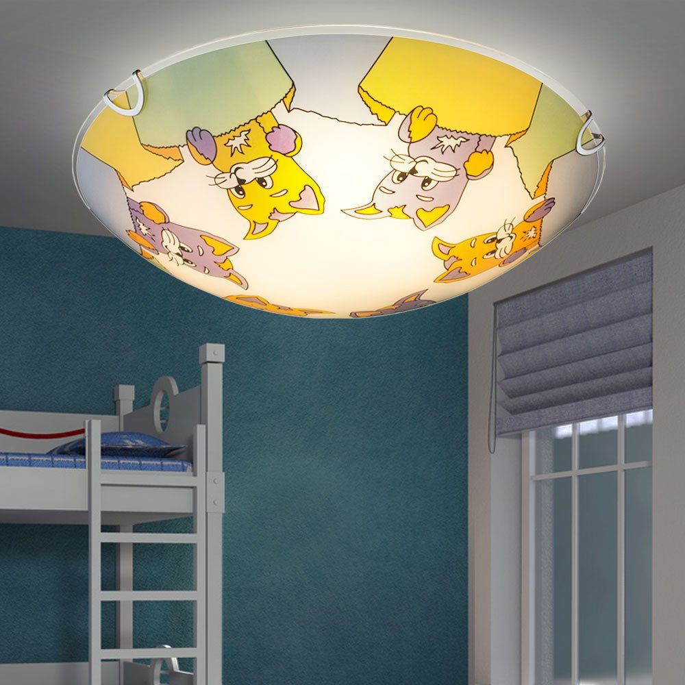 GLOBO LIGHTING Deckenleuchte, Leuchtmittel nicht inklusive, Kinderlampe Deckenleuchte Deckenlampe Kinderzimmerleuchte mit Tieren