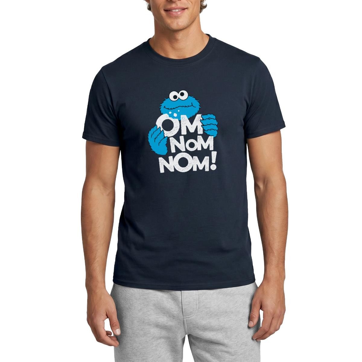 Spreadshirt T-Shirt Sesamstraße Krümelmonster Om Nom Nom Männer T-Shirt (1-tlg)
