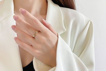 Eyecatcher Silberring Love Ring. Finger Herz Form. 925 Sterlling Silber, Größenverstellbar, Herz Ring, Hug Ring