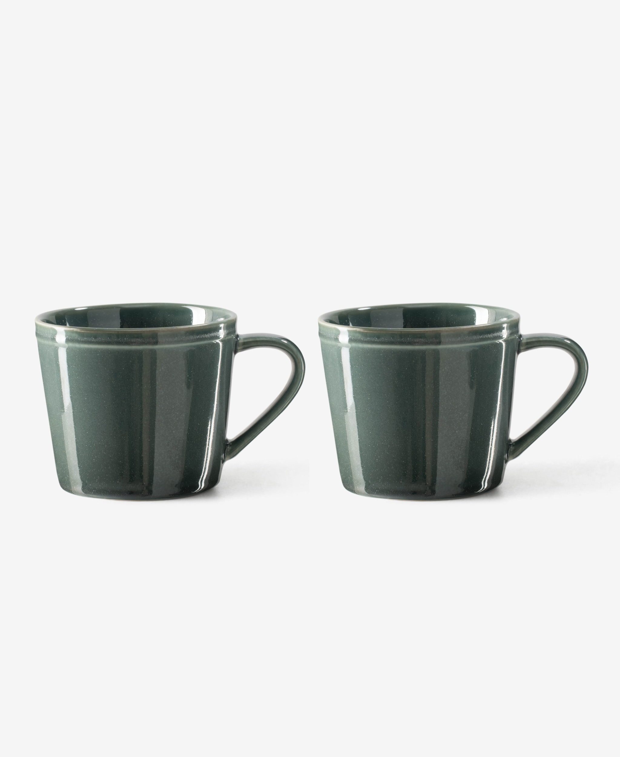 GLAMIRA Kaffeeservice Grünes Tassenset mit Rand und reaktiver Glasur (2-tlg), 2 Personen, New Bone, reaktiv glasiert