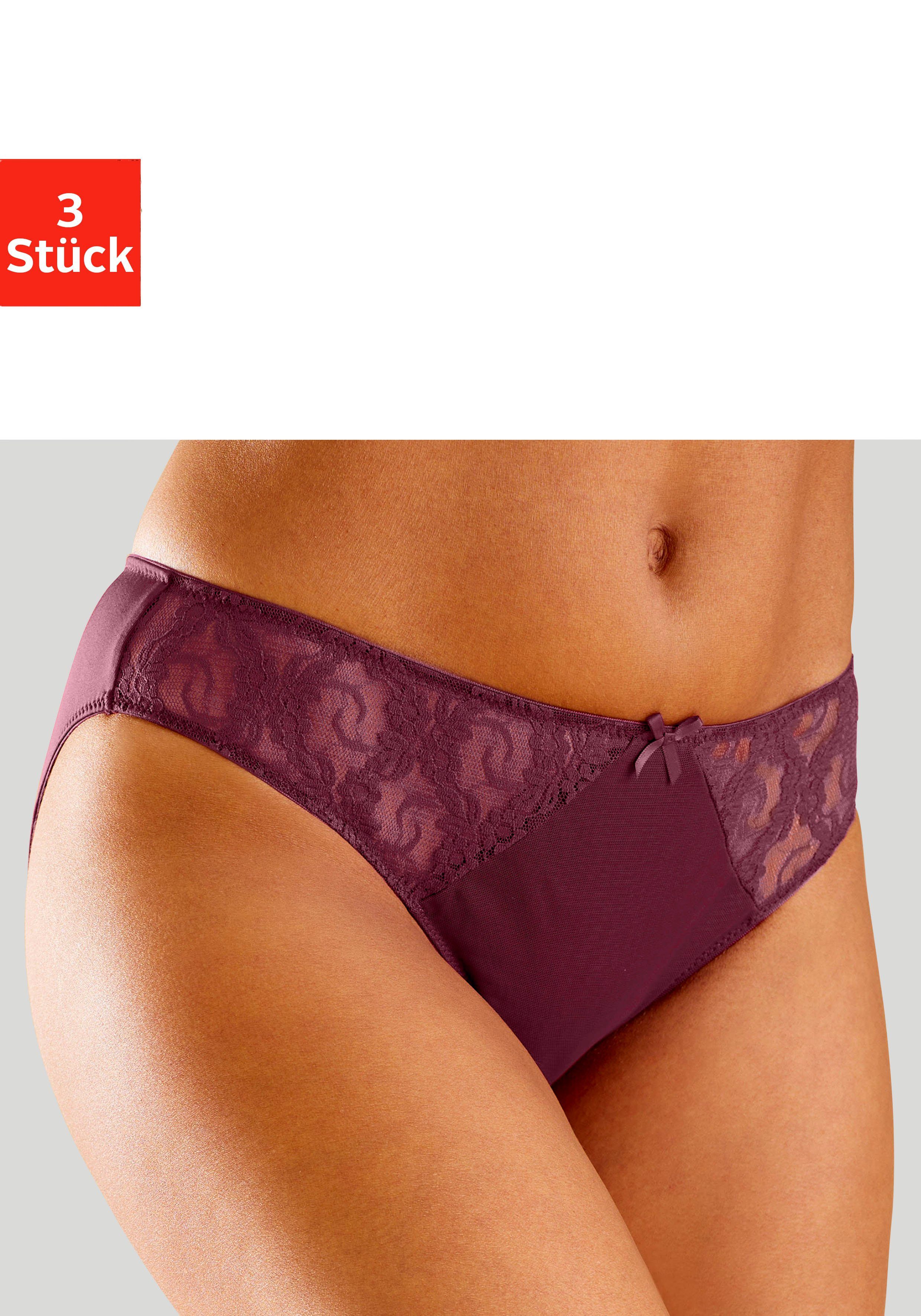 petite fleur Slip (3-St) mit hübschen Spitzeneinsätzen