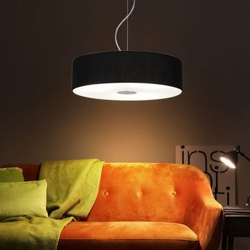 etc-shop LED Pendelleuchte, LED-Leuchtmittel fest verbaut, Warmweiß, Pendelleuchte schwarz 3 Flammig rund Hängelampe