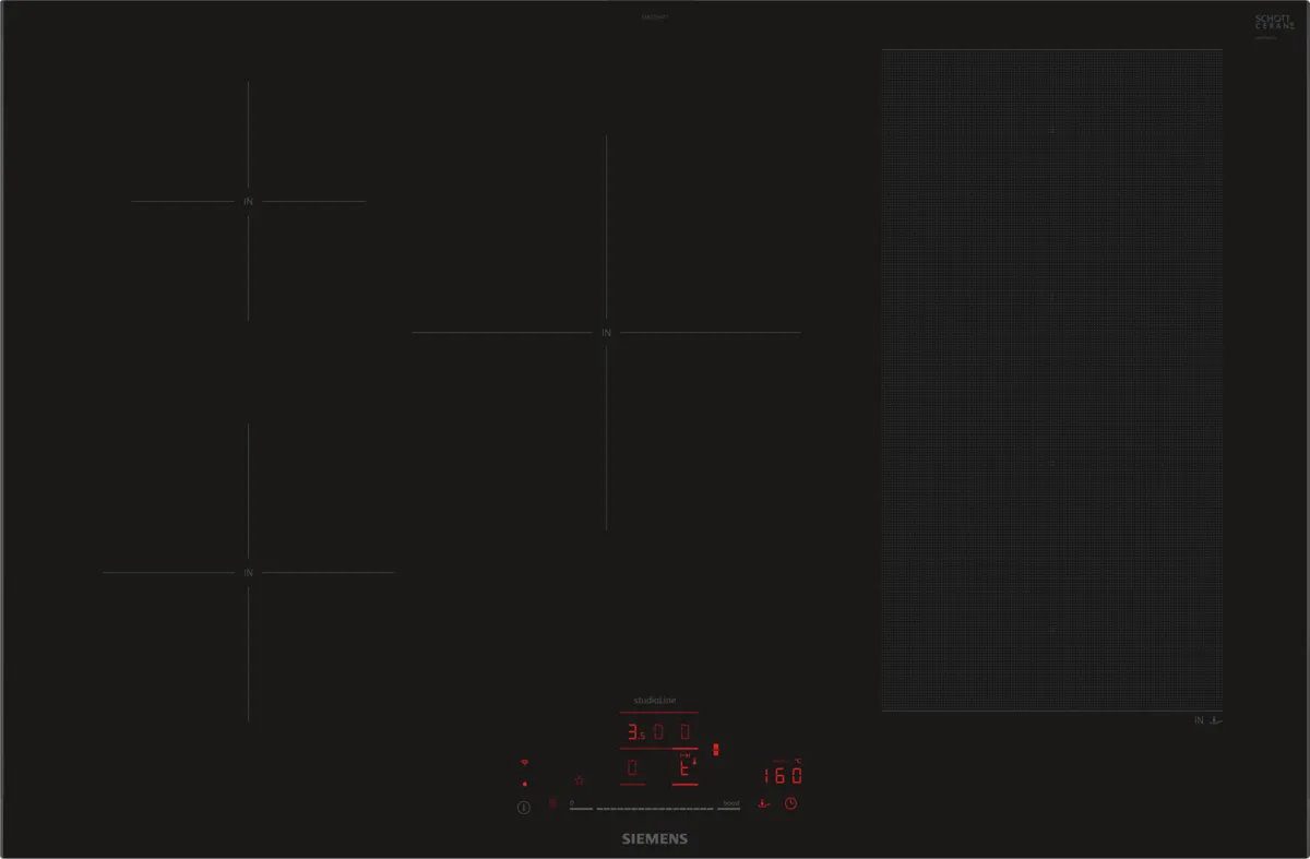 SIEMENS Induktions-Kochfeld, Mit FlexInduktion & aufliegendem Rahmen